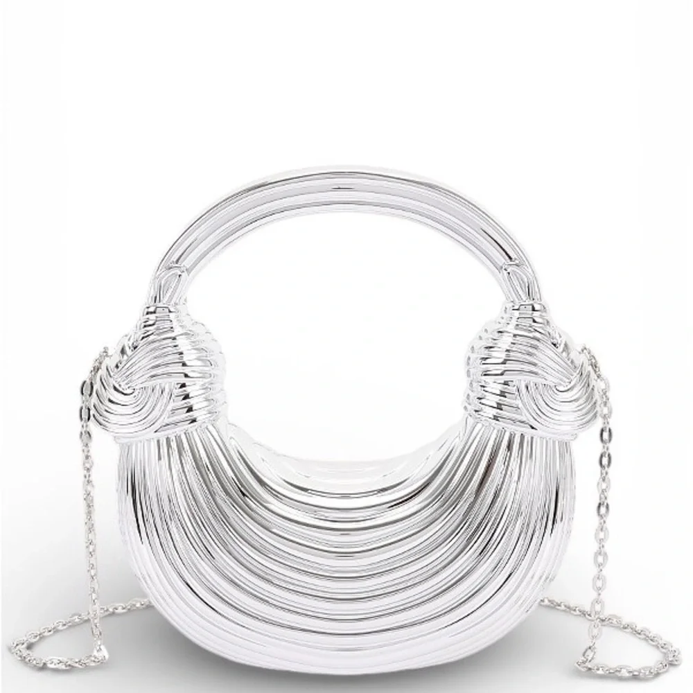 Gold & Silver Metal Clutch Bag
